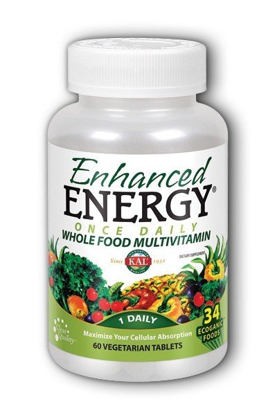 Enhanced Energy | Kal | Whole Food Multivitamin | Once Daily | Vegetarian | Dietary Supplement | 60 Tablets | VitaminLife