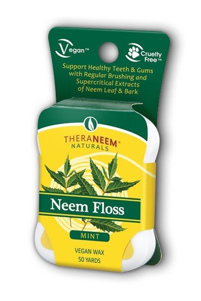 Neem Floss | Organix South Theraneem Naturals | Dental Floss | Mint Flavor | Tooth Health | Gum Health | Made with Vegan Wax | Vegan | Cruelty Free | 50 Yards Floss | VitaminLife