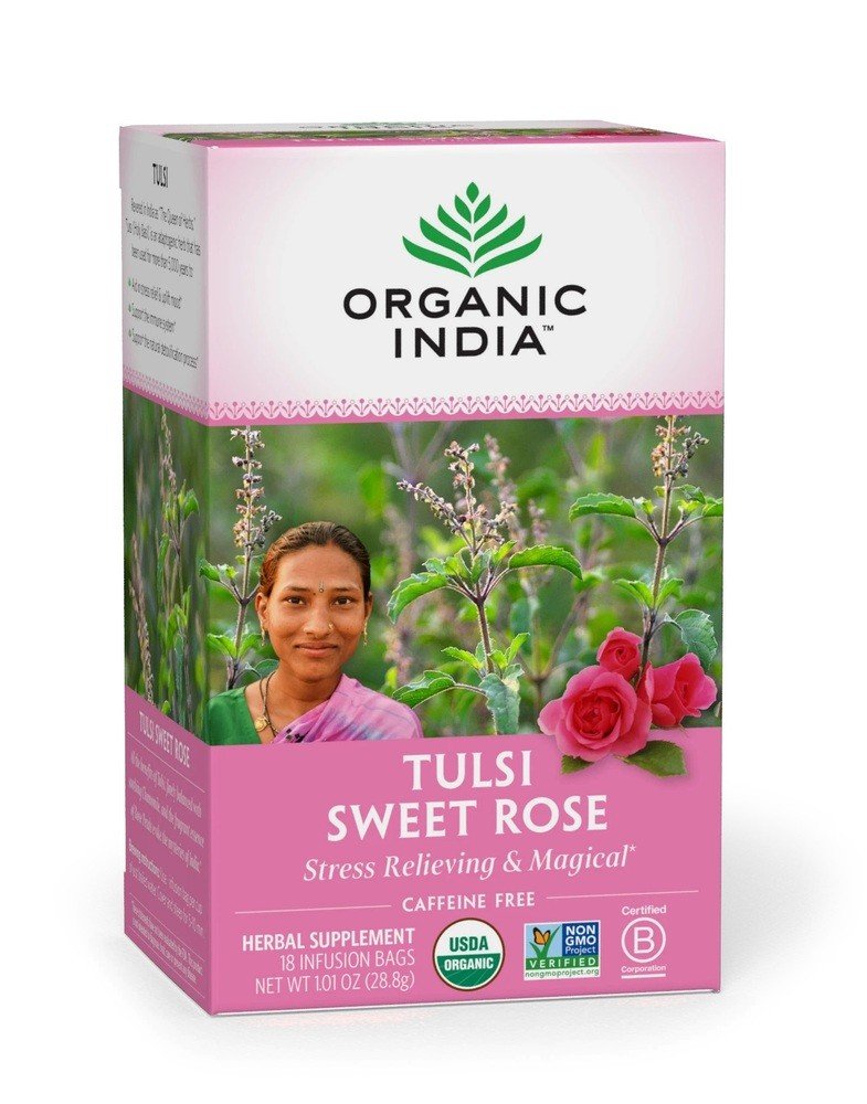 Organic India Tulsi Tea Sweet Rose Tea 18 Tea Bag