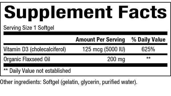 Natural Factors Vitamin D3 5000 IU 240 Softgel