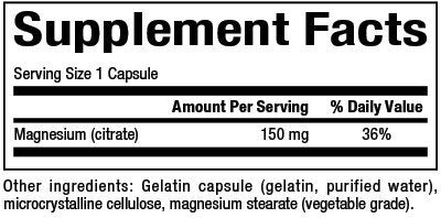 Natural Factors Magnesium Citrate 150mg 180 Capsule