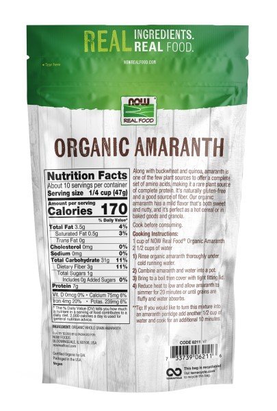 Now Foods Amaranth Grain Organic 1 lbs Grains