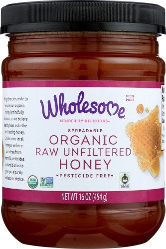 Wholesome Organic Raw Unfiltered Honey 16 fl oz Jar