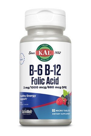 B-6 | B-12 | Folic Acid | Kal | ActivMelt | Energy Support | Berry Flavor | Dietary Supplement | 60 Tablets | VitaminLife