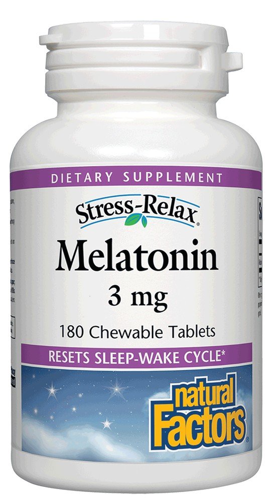 Natural Factors Stress-Relax Melatonin 3 mg Chewable 180 Chewable