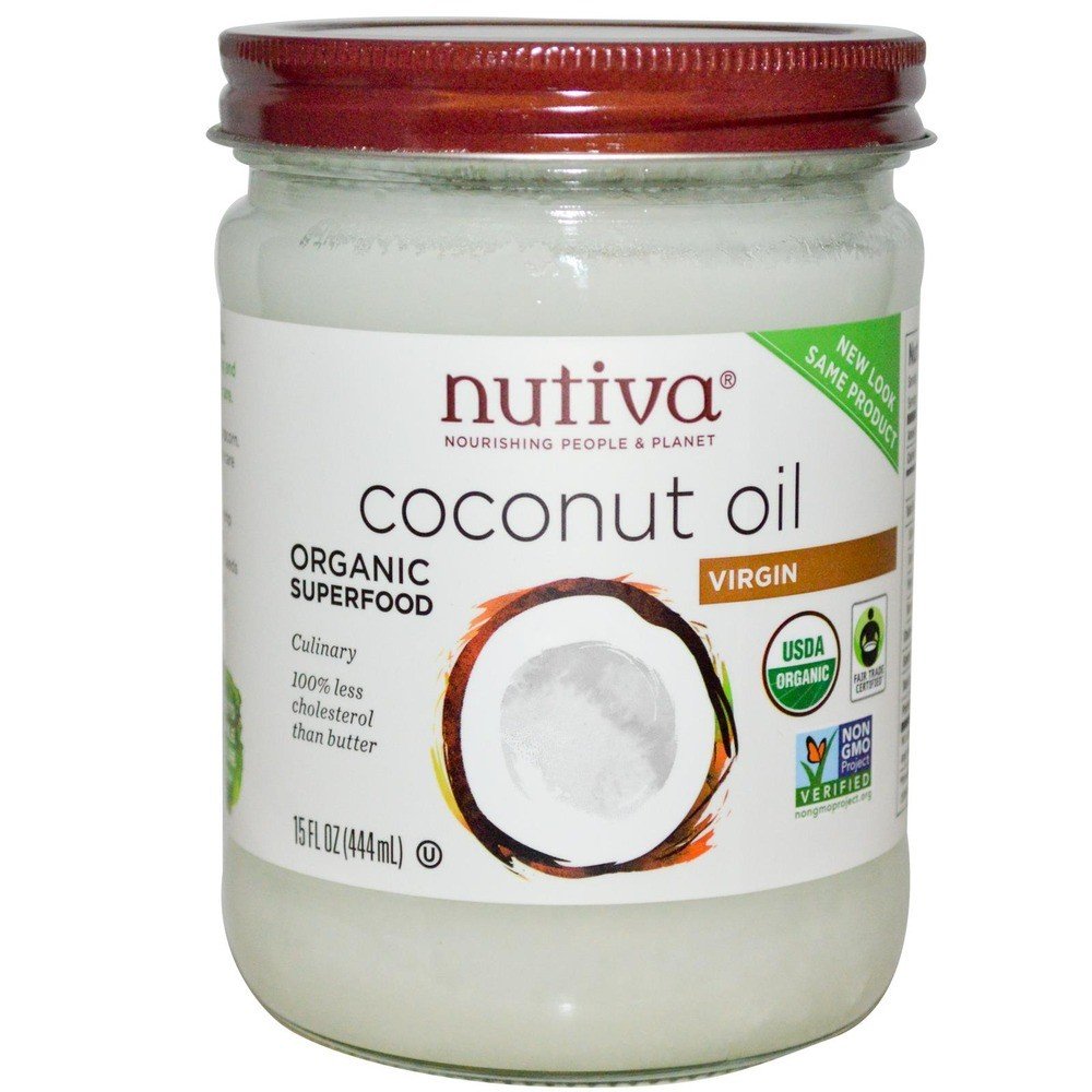 Nutiva Organic Virgin Coconut Oil (Glass Jar) 14 oz Oil