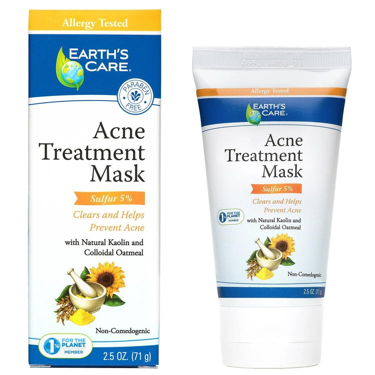 Earth's Care Acne Treatment Mask (5% Sulfur) 2.5 oz Cream