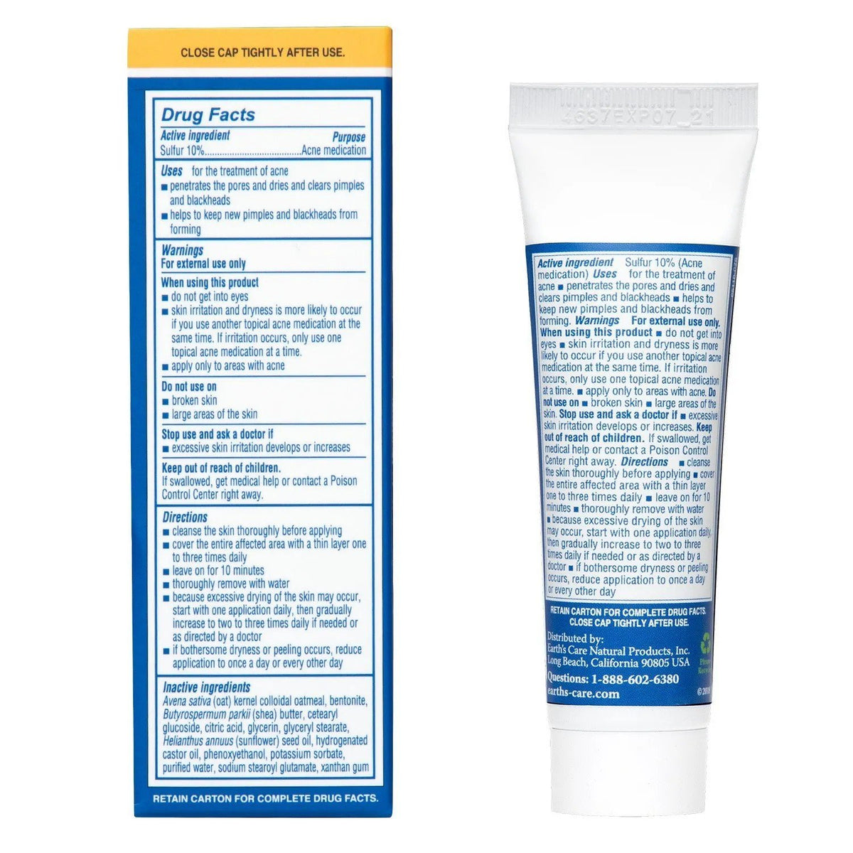 Earth&#39;s Care Acne Spot Treatment (10% Sulfur) 0.97 oz Cream