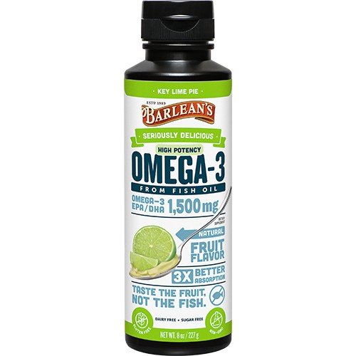Barlean&#39;s Seriously Delicious Omega-3 High Potency Fish Oil Key Lime Pie 8 oz Liquid