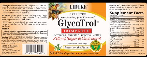 LIDTKE GlycoTrol Complete 50 Capsule