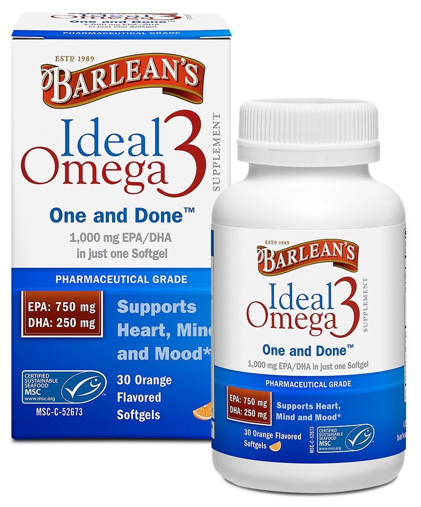 Barlean's Ideal Omega 3 30 Softgels