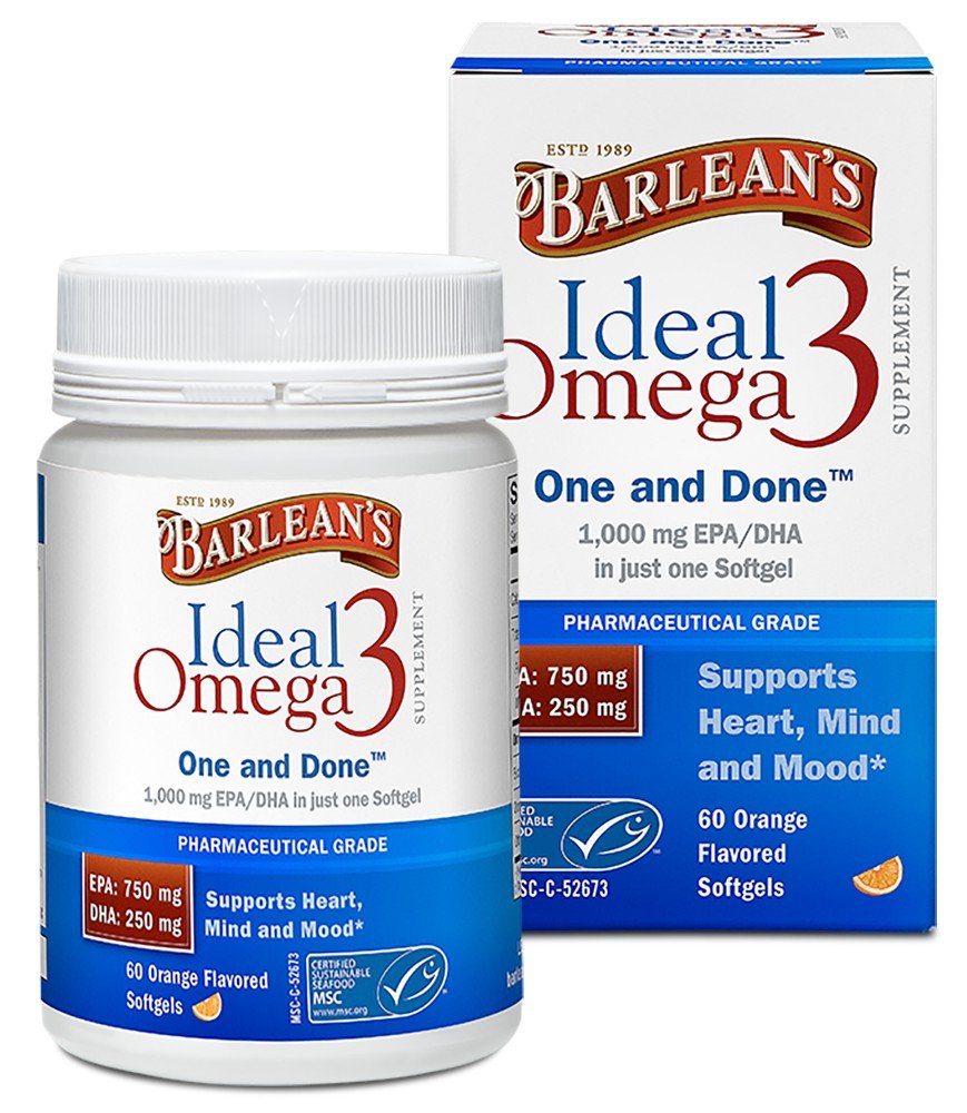 Barlean's Ideal Omega 3 60 Softgels