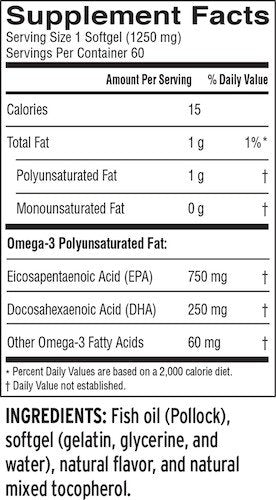 Barlean&#39;s Ideal Omega 3 60 Softgels