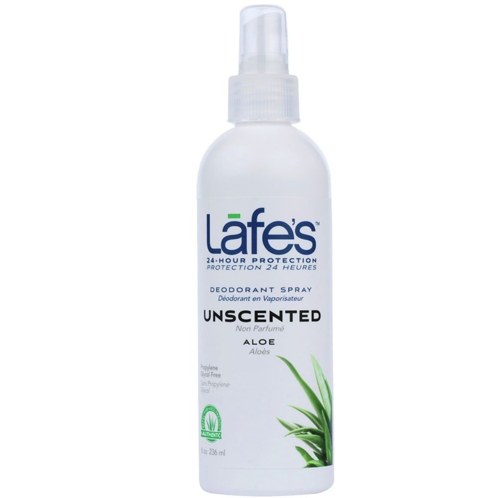 Lafe&#39;s Natural Bodycare Lafe&#39;s Natural and Organic Deodrant Unscented Spray with Aloe Vera 8 oz Spray