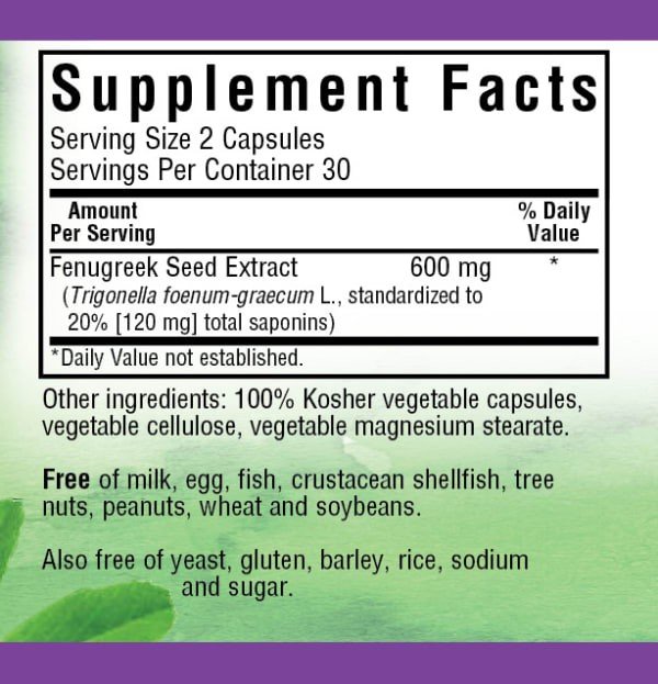 Bluebonnet Standardized Fenugreek Seed Extract 60 VegCap