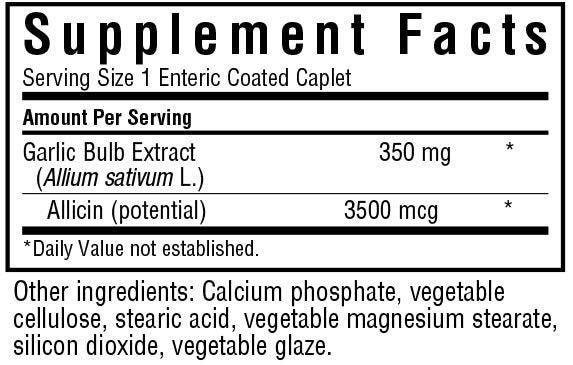 Bluebonnet Standardized Fresh Garlic Extract Enteric Coated 90 Caplet