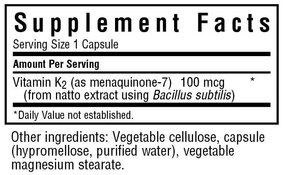 Bluebonnet Vitamin K2 100 mcg 100 VegCap