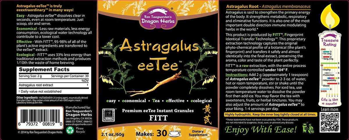 Dragon Herbs Astragalus eeTee in Jar 2.5 oz Powder