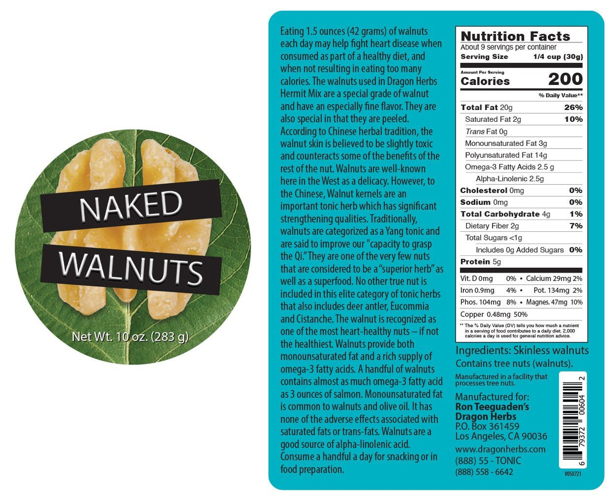 Dragon Herbs Naked Walnuts 10 oz Nuts