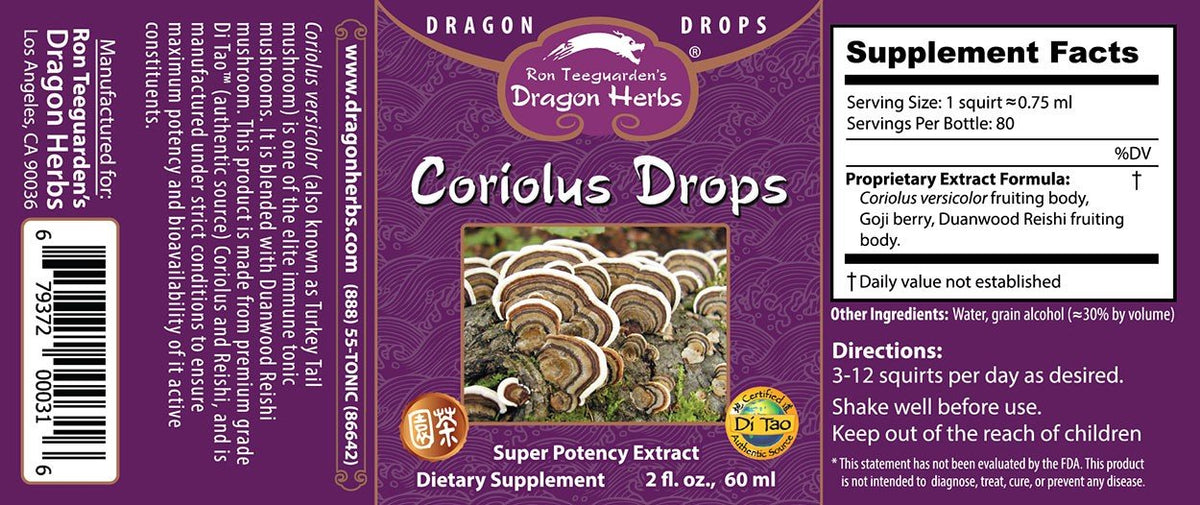 Dragon Herbs Coriolus Immune Drops 2 fl oz (60 ml) Liquid