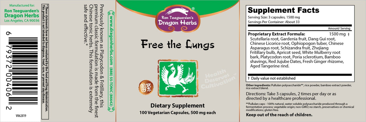 Dragon Herbs Free the Lungs 100 Capsule