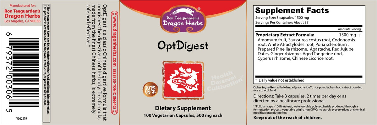 Dragon Herbs OptDigest (Xiang Sha Yang Wei Tang) 100 Capsule