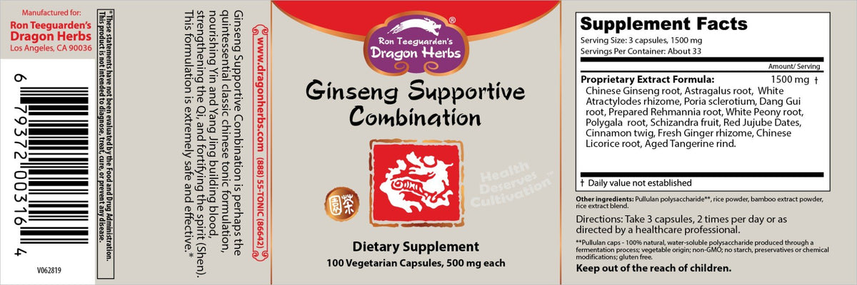 Dragon Herbs Ginseng Supportive Combination 100 Capsule