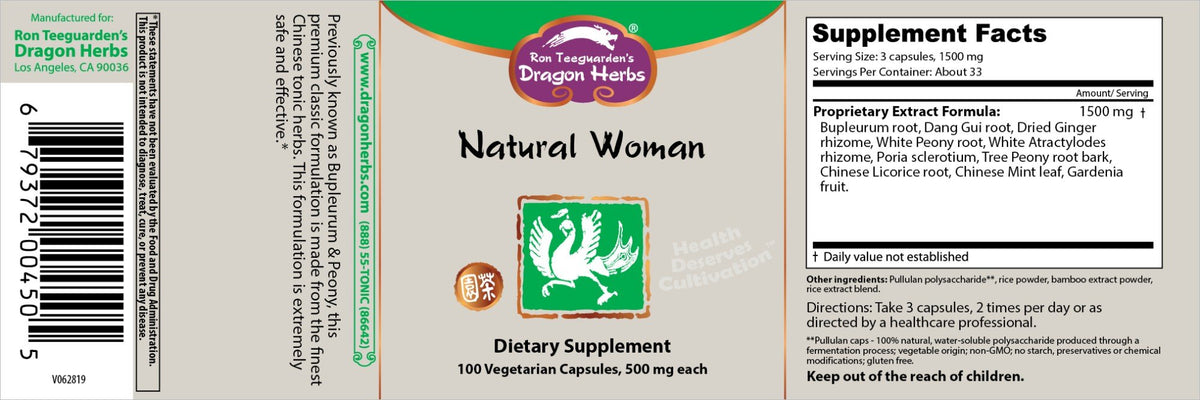 Dragon Herbs Natural Woman - Bupleurum &amp; Peony 100 Capsule