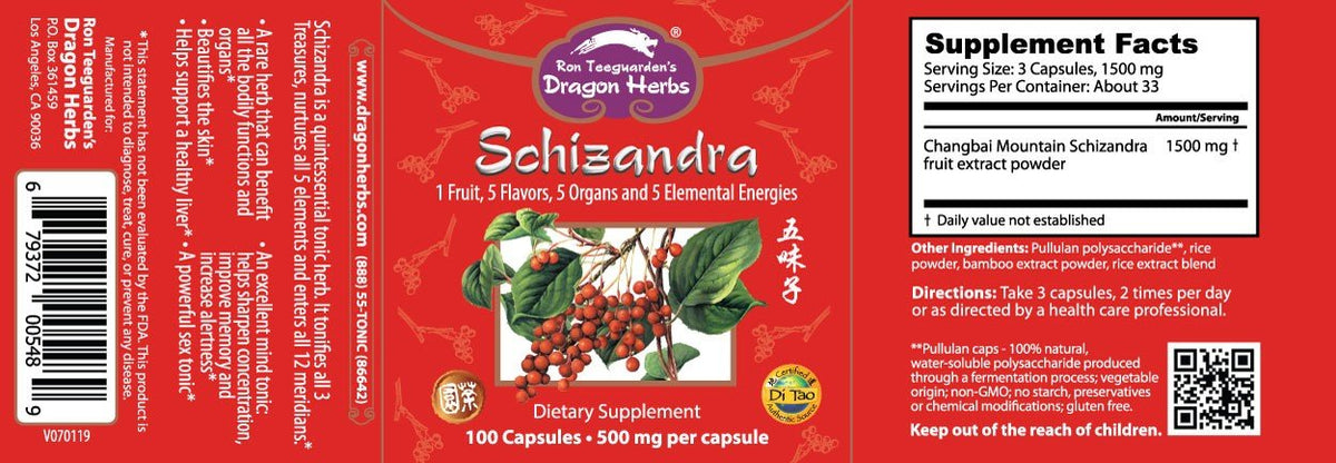 Dragon Herbs Schizandra Capsules 100 Capsule