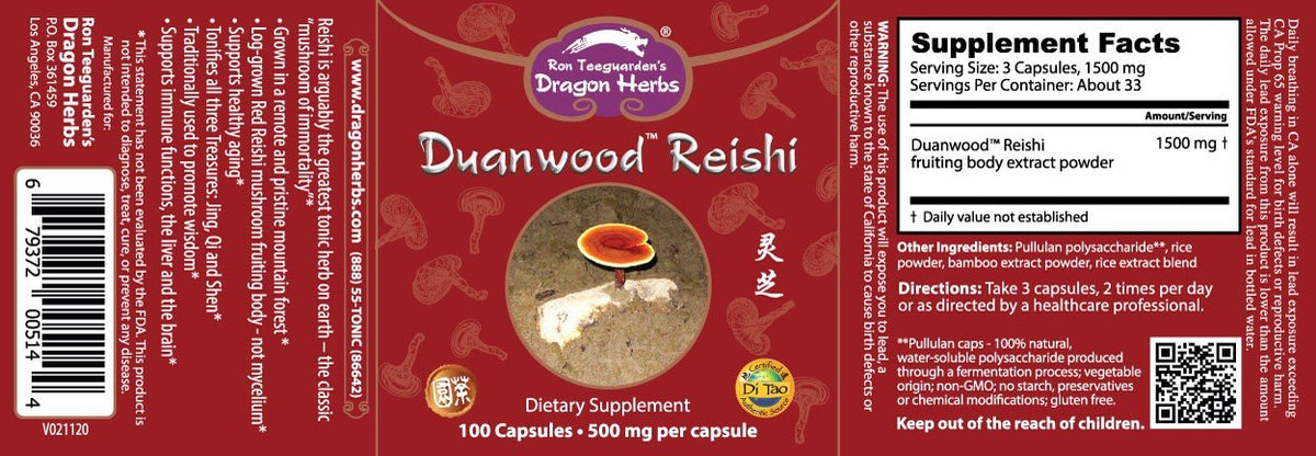 Dragon Herbs Duanwood Reishi 100 Capsule