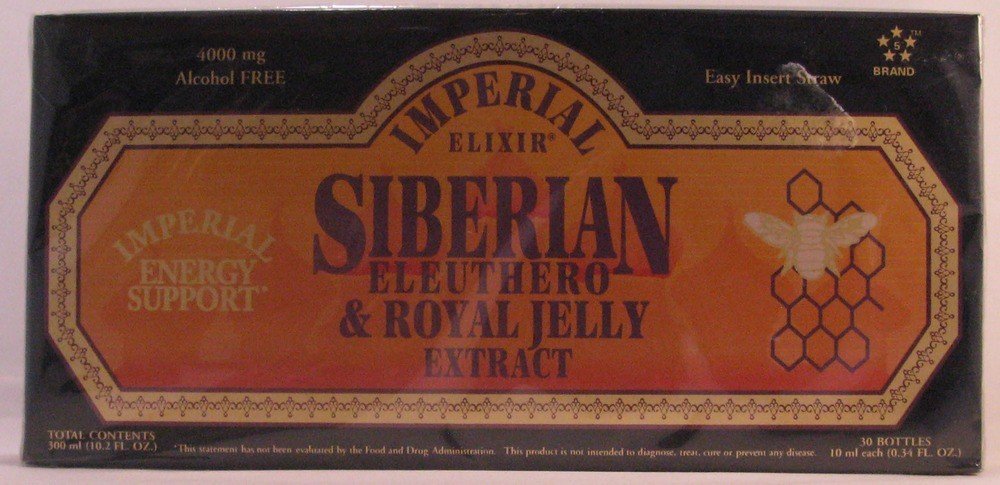 Imperial Elixir (Ginseng Company) Siberian Eleuthero Extract w/Royal Jelly Vials 10 Vial