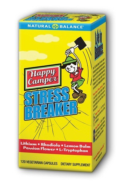 Stress Breaker | Happy Camper | Lithium | Rhodiola | Lemon Balm | Passion Flower | L-Tryptophan | Vegetarian | Dietary Supplement | 120 VegCaps | 120 Vegetarian Capsules | VitaminLife
