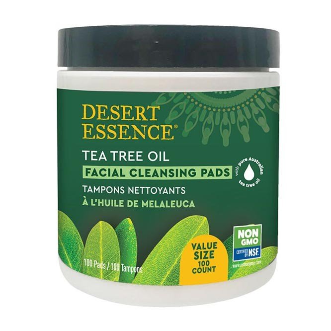 Desert Essence Tea Tree Facial Cleansing Pads 100 Pads Container