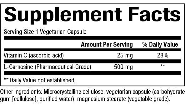 Natural Factors L-Carnosine 500mg 60 VegCap