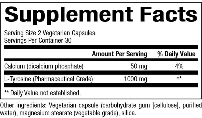 Natural Factors L-Tyrosine 500mg 60 VegCap