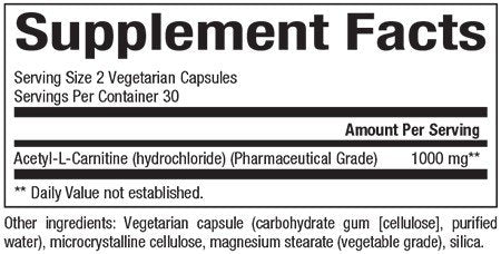 Natural Factors Acetyl-L-Carnitine 500mg 60 VegCap