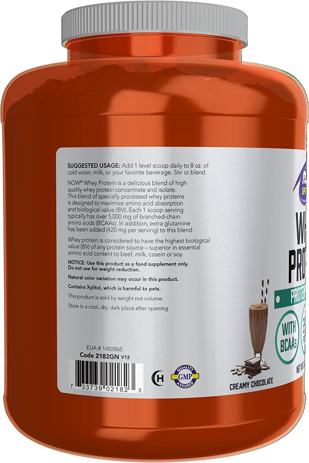 Now Foods Whey Protein-Chocolate 6 lbs Powder