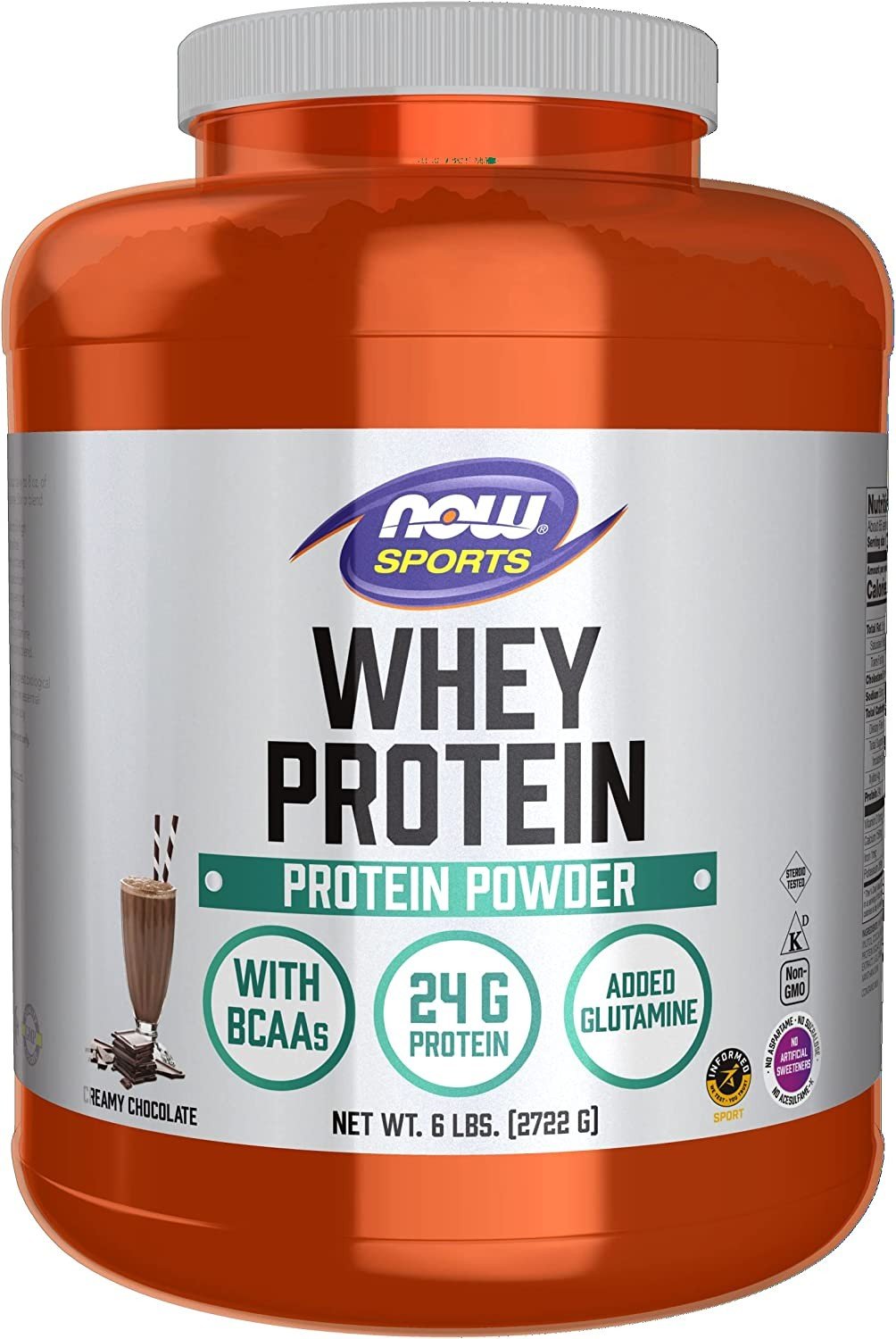 Now Foods Whey Protein-Chocolate 6 lbs Powder