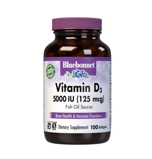Bluebonnet Vitamin D3 5000 IU 100 Softgel