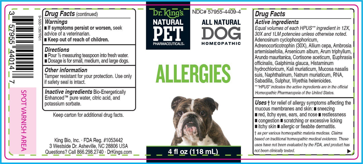 KingBio Natural Pet Allergies for Dog 4 oz Liquid