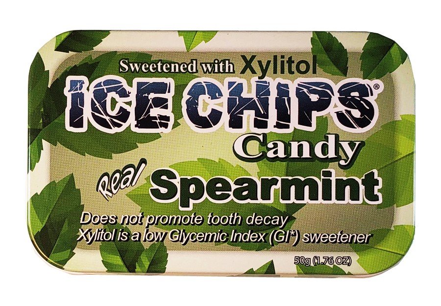 Ice Chips Candy Hand Crafted Candy Tin Spearmint 1.76 oz Candy