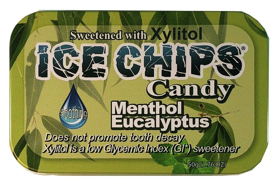 Ice Chips Candy Hand Crafted Candy Tin Menthol Eucalpytus 1.76 oz Candy