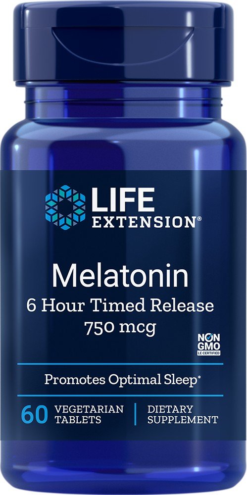 Life Extension Melatonin 6 Hour Timed Release 750 mcg 60 VegCap