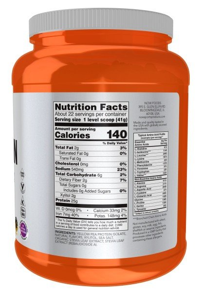 Now Foods Pea Protein Vanilla Toffee 2 lbs Powder