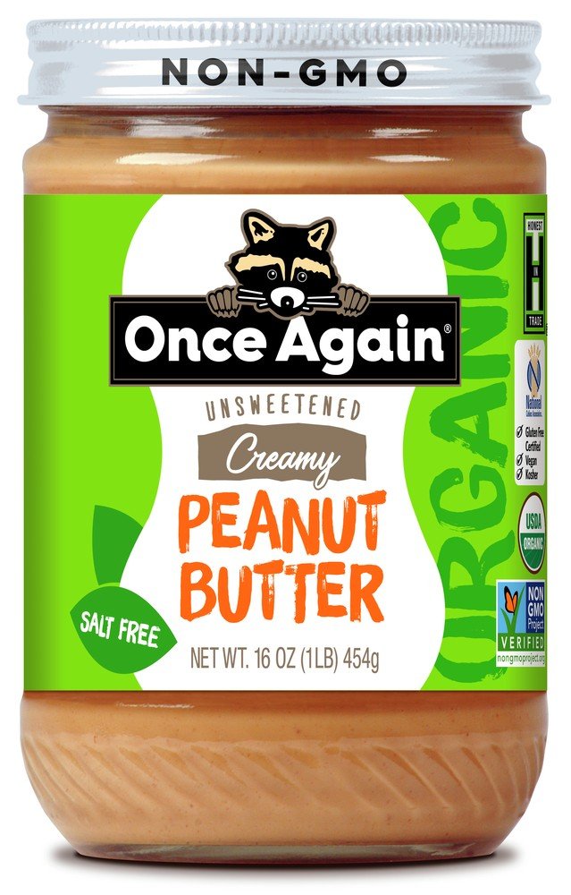 Once Again Nut Butters Peanut Butter Creamy No Salt Organic 16 oz Liquid