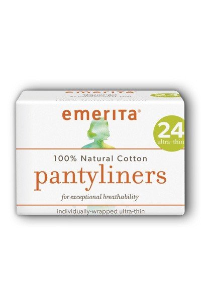 Emerita Cotton Ultra Thin Pantyliners, Individually Wrapped 24 ct Box