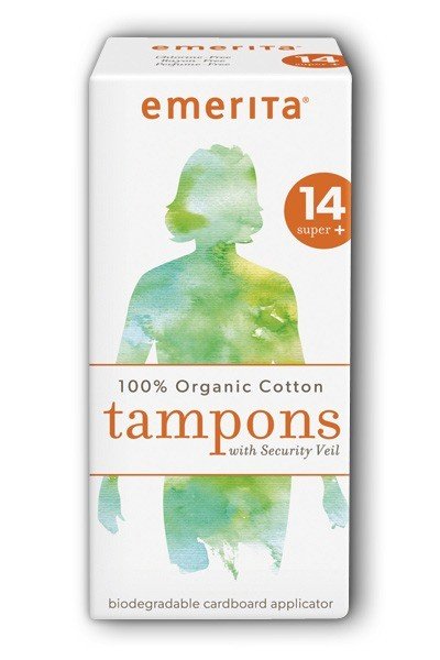 Emerita Organic Cotton Super Plus Applicator Tampons 14 ct Box