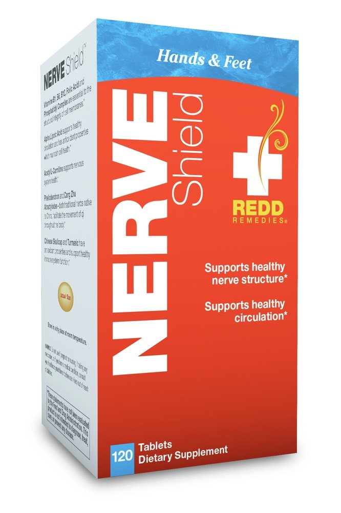 Nerve Shield | Redd Remedies | Hands & Feet | Healthy Nerve Structure | Healthy Circulation | Dietary Supplement | 120 Tablets | VitaminLife