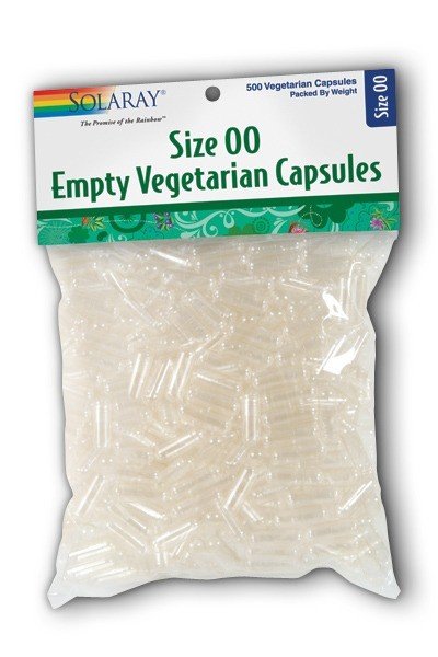 Empty Vegetarian Capsules | Solaray | Size 00 | 500 Capsules | VitaminLife