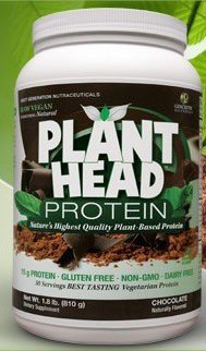 Genceutic Naturals Plant Head Protein Chocolate 23 oz Powder
